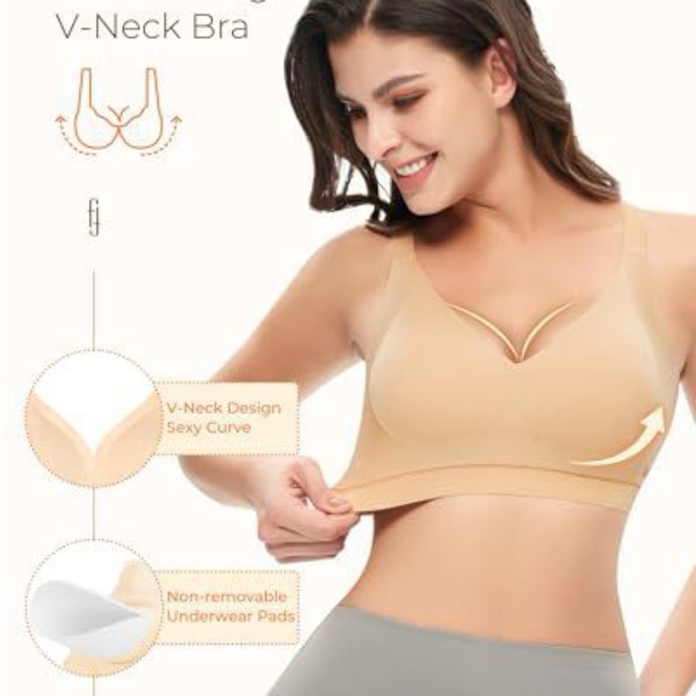 Women's Wireless Push Up Bra - Tan - Picture 3 of 3
